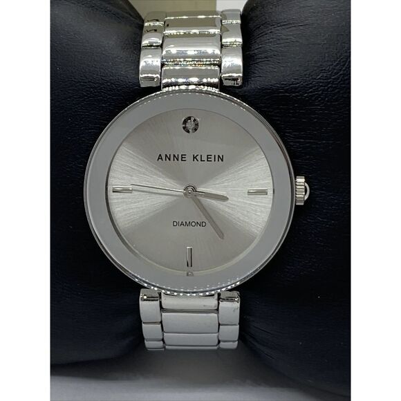 Anne Klein AK/1363 Women's Silver Metal Bracelet Analog Dial Quartz Watch UB128 - Picture 2 of 12